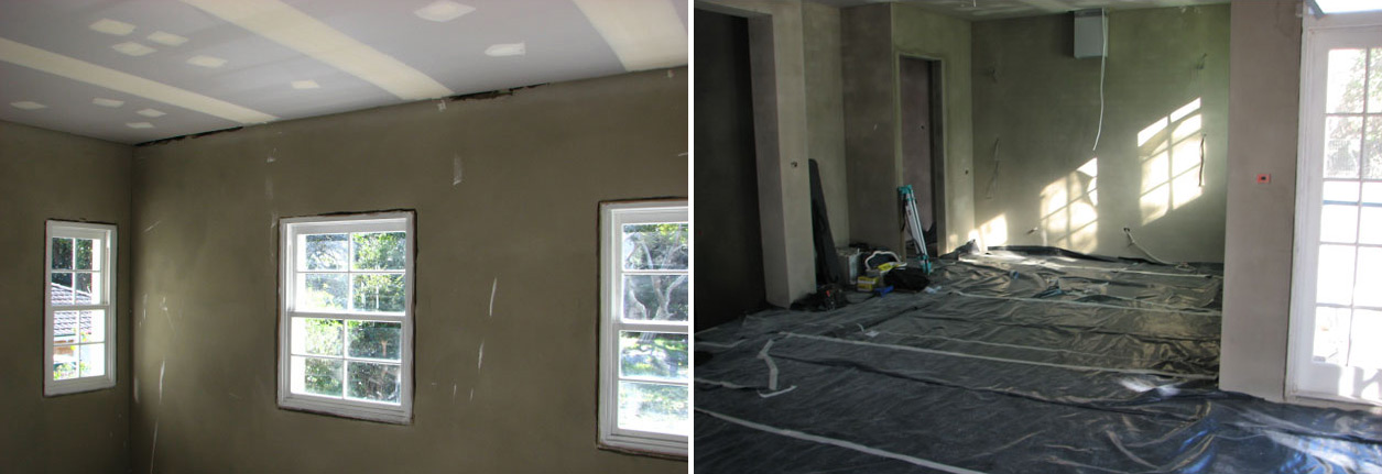 Before and after of living area