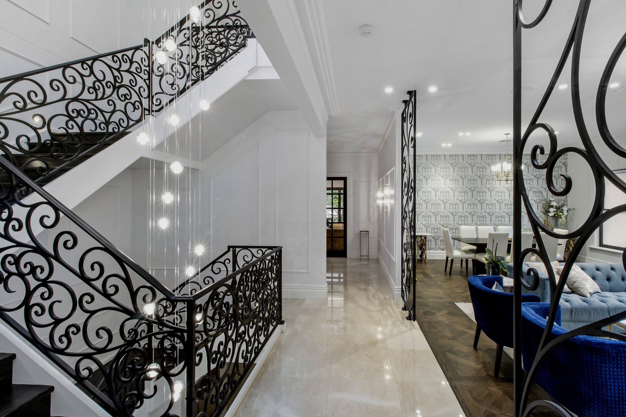 Oatlands Neo-Classical: wrought iron staircases